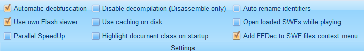 Settings panel Settings panel